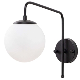 Φωτιστικό Τοίχου - Απλίκα Viran 942FLG1334 15x32x32cm 1xE14 40W Black-White Opviq