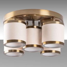 Φωτιστικό Οροφής - Πλαφονιέρα Way 942FLG1367 50x50x22cm 5xE27 40W Gold-Cream Opviq
