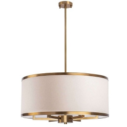 Φωτιστικό Οροφής Way 942FLG1372 60x60x83cm 6xE27 40W Cream-Gold Opviq