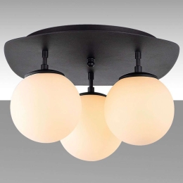 Φωτιστικό Οροφής - Πλαφονιέρα Well 942FLG1385 37x44x25cm 3xE14 40W Black-White Opviq