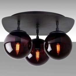 Φωτιστικό Οροφής - Πλαφονιέρα Well 942FLG1387 37x44x25cm 3xE14 40W Black Opviq