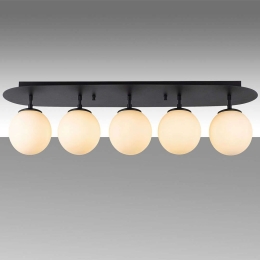 Φωτιστικό Οροφής - Πλαφονιέρα Well 942FLG1395 90x23x25cm 5xE14 40W Black-White Opviq
