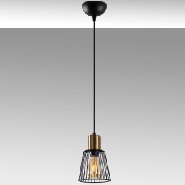 Φωτιστικό Οροφής Kemtel 942FLG1398 16x16x119cm 1xE27 40W Black-Gold Opviq