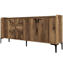 Μπουφές Venedik 845HCT5311 180x35x78cm Walnut Μοριοσανίδα, Μελαμίνη