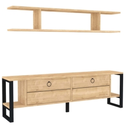 Σύνθεση Τηλεόρασης Melis 835PUQ3068 160x30x45cm Oak