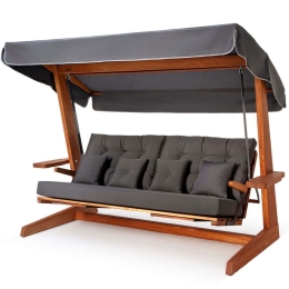 Κούνια Κήπου Τριθέσια Luna Deluxe 675SWG1111 270x139x195cm Anthracite