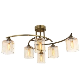 Φωτιστικό Οροφής - Πλαφονιέρα 683AVN1103 Φ51x32cm 6xE14 4W Gold Opviq