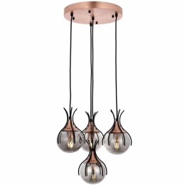 Φωτιστικό Οροφής 683AVN1207 Φ40x100cm 4xE27 6W Black-Bronze Opviq