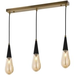 Φωτιστικό Οροφής - Ράγα 683AVN1219 65x10x90cm 3xE14 4W Black-Gold Opviq