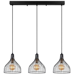 Φωτιστικό Οροφής - Ράγα Cafu 942FLG1409 94x25x121cm 3xE 27 40W Black-Gold Opviq
