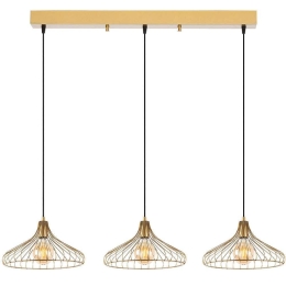 Φωτιστικό Οροφής - Ράγα Depay 942FLG1431 142x36x120cm 3xE27 40W Gold Opviq