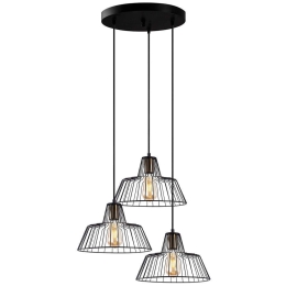 Φωτιστικό Οροφής Hakcu 942FLG1445 55x55x116cm 3xE27 40W Black-Gold Opviq