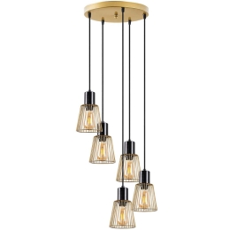Φωτιστικό Οροφής Kemtel 942FLG1462 48x48x115cm 5xE27 40W Gold Opviq