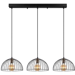 Φωτιστικό Οροφής - Ράγα Telkure 942FLG1608 101x31x105cm 3xE27 40W Black Opviq