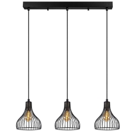 Φωτιστικό Οροφής - Ράγα Telyildo 942FLG1620 70x20x117cm 3xE27 40W Black Opviq