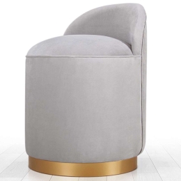 Σκαμπό Dover 209FLF1109 45x70cm Light Grey-Gold