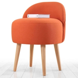 Σκαμπό Corvile 209FLF1149 46x46x64cm Orange-Natural