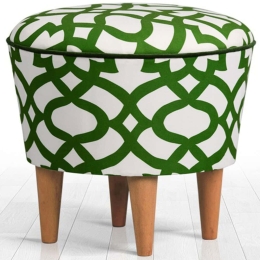 Σκαμπό Moss 209FLF1219 42x42cm Green-White