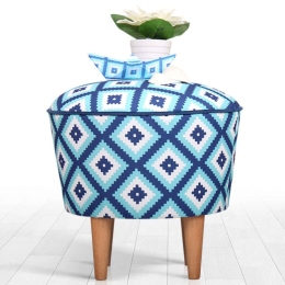 Σκαμπό Sky 209FLF1275 42x42cm Blue-White