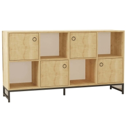 Μπουφές Umay 835PUQ3405 160x40x85cm Oak Μοριοσανίδα, Μέταλλο