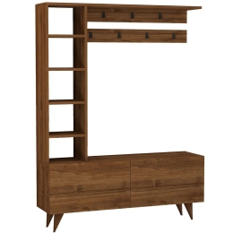Έπιπλο Εισόδου 835PUQ5059 120x32x161,8cm Walnut Μοριοσανίδα, Μελαμίνη