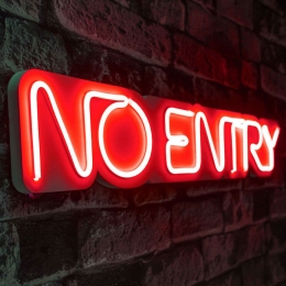 Διακοσμητικό Φωτιστικό Τοίχου No Entry 395NGR2137 63x2x11cm Led 12W Red Wallity