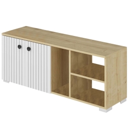 Παπουτσοθήκη Sarandon 475OLV1819 120x31,4x51,6cm Oak-White Μοριοσανίδα, Μελαμίνη