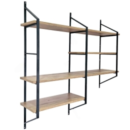 Ραφιέρα Τοίχου Raffy 379VLV1812 120x28x120cm Black-Pine