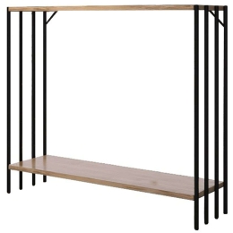 Κονσόλα Verona 379VLV3105 90x26x74cm Pine-Black Μοριοσανίδα, Μέταλλο