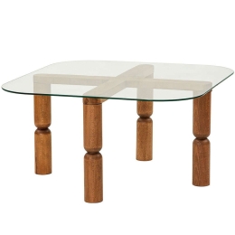 Τραπέζι Σαλονιού Kei 552NOS2264 80x80x40cm Walnut