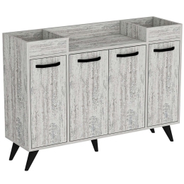 Μπουφές Visar 505CRL1313 120x35x88,5cm Grey-White Μοριοσανίδα, Μελαμίνη