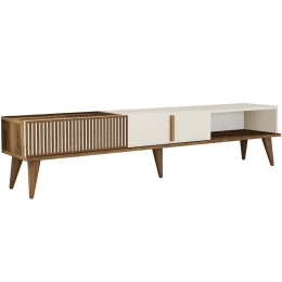 Έπιπλο Τηλεόρασης Milan Alt 845HCT3107 180x35x40cm Walnut-Cream