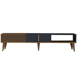 Έπιπλο Τηλεόρασης Milan Alt 845HCT3108 180x35x40cm Walnut-Anthracite