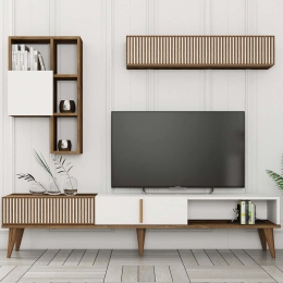 Σύνθεση Τηλεόρασης Milan 845HCT3109 180x35x40cm Walnut-White