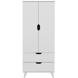 Ντουλάπα Δίφυλλη Valencia 382NRC2202 72x47x176cm White Δίφυλλη