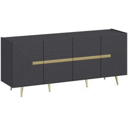 Μπουφές Jose 506MNR1303 180x47x75cm Anthracite-Gold Μοριοσανίδα, Μελαμίνη