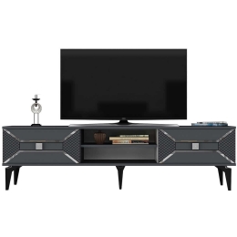 Έπιπλο Τηλεόρασης Yumedi 475OLV1157 150x30x50cm Anthracite-Silver