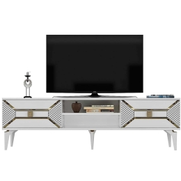 Έπιπλο Τηλεόρασης Yumedi 475OLV1160 150x30x50cm White-Gold