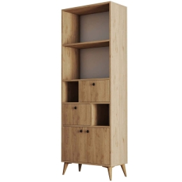 Βιβλιοθήκη Ninova 389MZA1904 69x35x195cm Oak