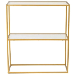 Κονσόλα Berra 706CLN1116 80x30x85cm Gold Μέταλλο,Γυαλί