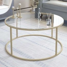 Τραπέζι Σαλονιού Berlin 706CLN1136 80x80x45cm Gold