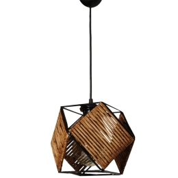 Φωτιστικό Οροφής 687HMY1307 17x17x70cm 1xE27 40W Brown-Black Opviq