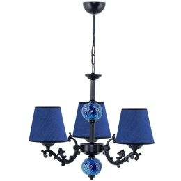 Φωτιστικό Οροφής 687HMY1433 50x65cm 3xE27 40W Black-Blue Opviq