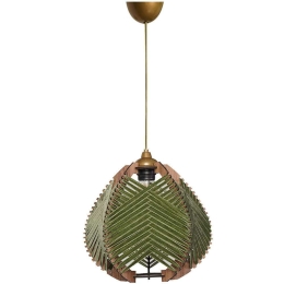 Φωτιστικό Οροφής 687HMY1456 25x30cm 1xE27 60W Natural-Green Opviq