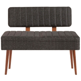 Παγκάκι Vina 869VEL5291 110x40x82,5cm Anthracite-Walnut