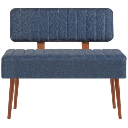 Παγκάκι Vina 869VEL5292 110x40x82,5cm Walnut-Blue