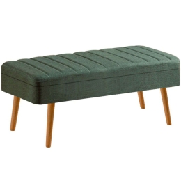 Σκαμπό Με Αποθηκευτικό Χώρο Vina 869VEL5302 110x40x46cm Natural-Green