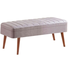 Σκαμπό Με Αποθηκευτικό Χώρο Vina 869VEL5309 110x40x46cm Walnut-Grey