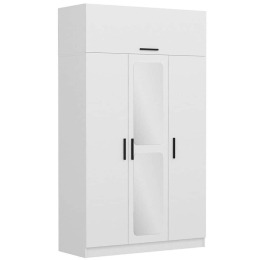 Ντουλάπα Τρίφυλλη Με Πατάρι Kale 506MNR2404 135x52x255cm White Τρίφυλλη