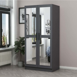 Ντουλάπα Δίφυλλη Kale 506MNR2153 90x52x210cm Anthracite Δίφυλλη